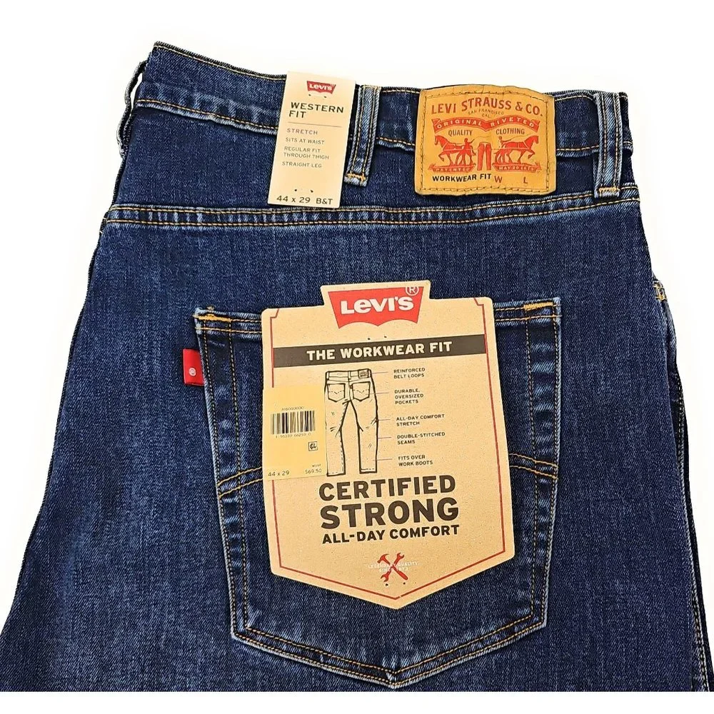 Levi's Men's Western Workwear Fit Cowboy Jeans 44x29 Big and Tall - Picture 1 of 4